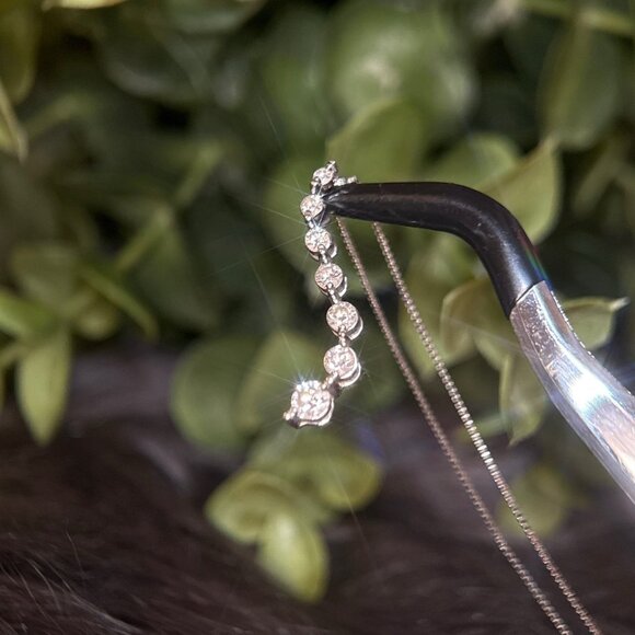 14K White Journey Diamond Journey Necklace - Picture 6 of 9